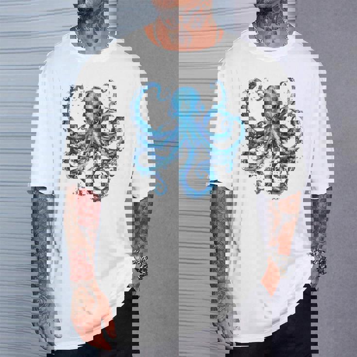 クール ブルー タコ 海 海 好き 触手 タコ好き Tシャツ 彼への贈り物