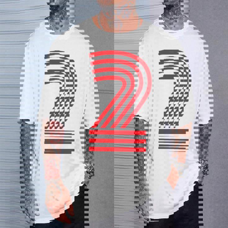 クールなレトロなレタリングジャージ、背番号2 Two Dos Tシャツ 彼への贈り物