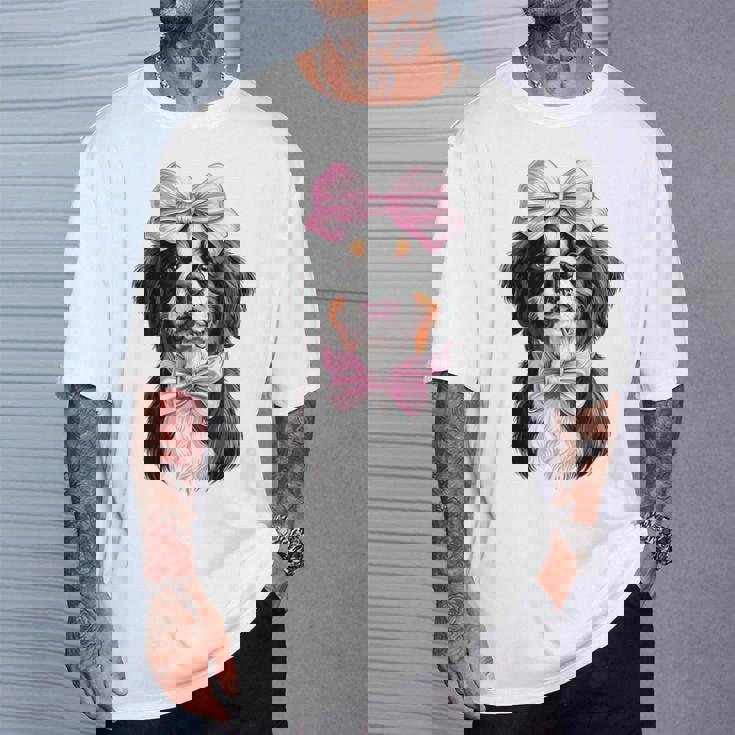 コケットボウ バーニーズマウンテンドッグ ママピンクリボンガール Tシャツ 彼への贈り物