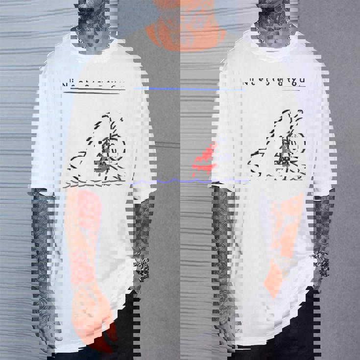 サメのことわざ ブラックユーモア Nice To Eat Yo Tシャツ 彼への贈り物