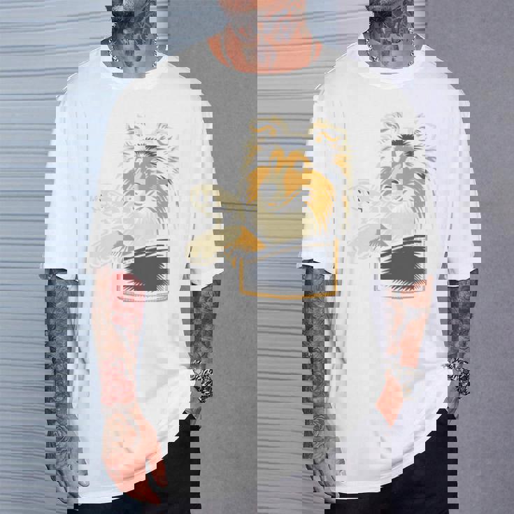 シェルティのグラフィック デザインを覗くかわいいシェットランド ・ シープドッグ 長袖tシャツ Tシャツ 彼への贈り物