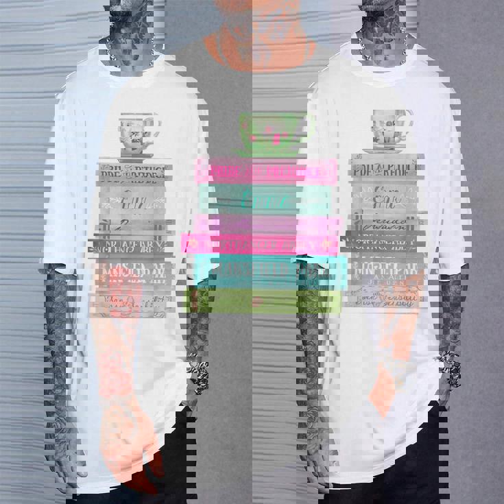 ジェーン・オースティン 本 スタック ティー 文学 文学 Tシャツ 彼への贈り物