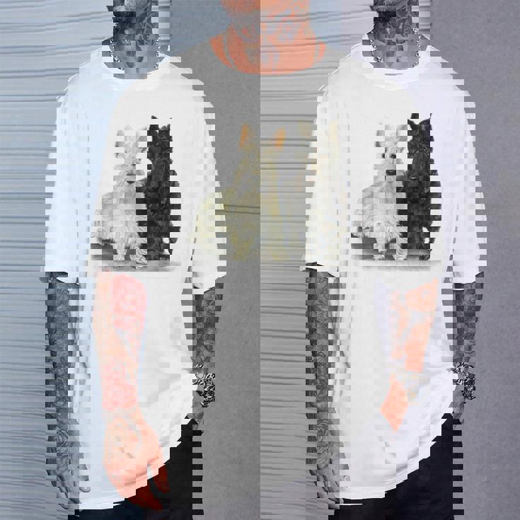 スコティッシュテリア犬の所有者ペット所有者アートデザイン Tシャツ 彼への贈り物