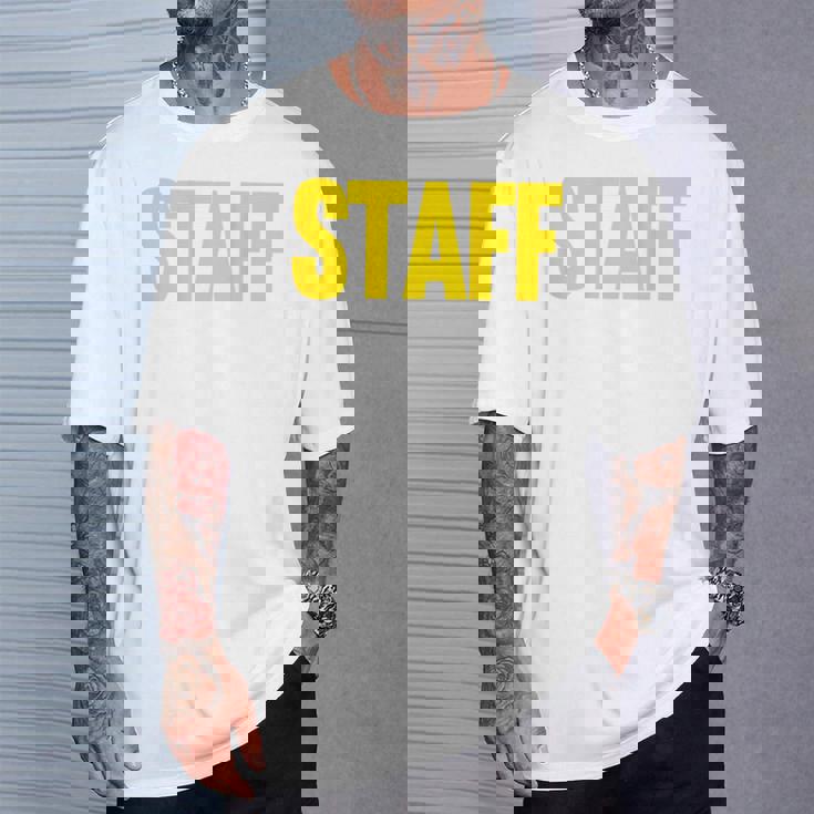 スタッフ イベント コスチューム クルー 音楽祭 バックプリント ワーカー Tシャツ 彼への贈り物