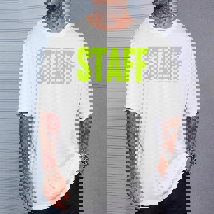 スタッフ イベント 衣装 クルー 音楽祭 Backprint ワーカー Tシャツ 彼への贈り物