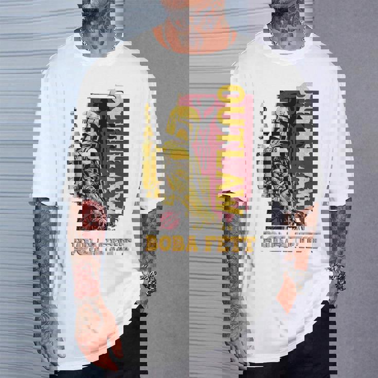 スターウォーズ ボバ・フェットの本 アウトロー 叙事詩 レトロ ポートレート Tシャツ 彼への贈り物