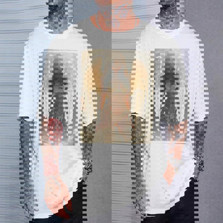 セクシーガールグラフィックtシャツ セクシーなブルネットエンジェルピンナップバックプリント Tシャツ 彼への贈り物