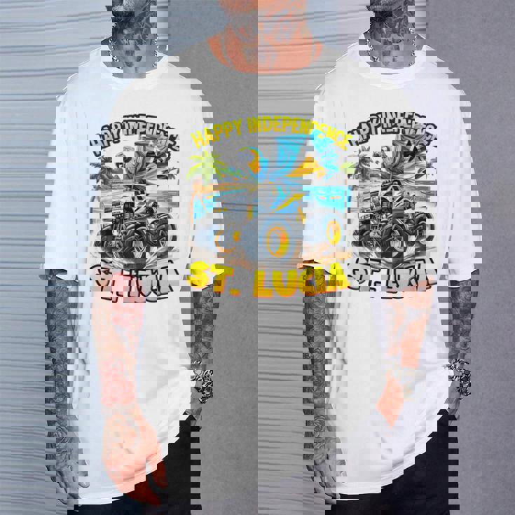 セントルシア 独立 モンスタートラックフラッグ キッズ ガールズ ティーン Tシャツ 彼への贈り物