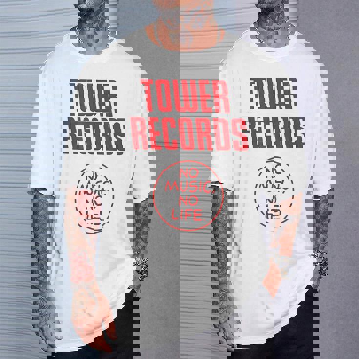 タワーレコード 音楽 レトロ ヴィンテージ 生活 Tシャツ 彼への贈り物