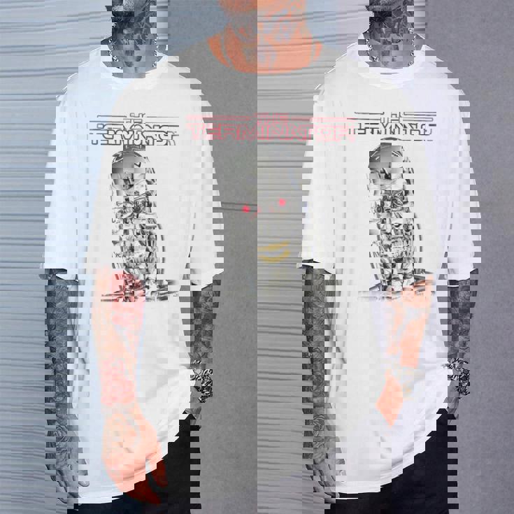 ターミネーターt-800ヘッドレトロサイボーグゲーマークラシックsf。 Tシャツ 彼への贈り物