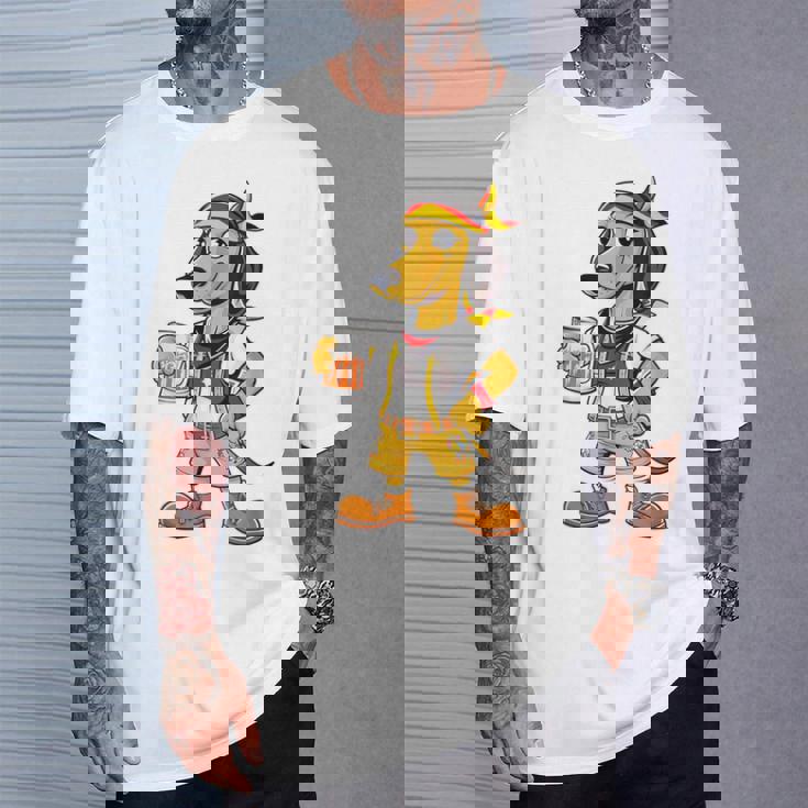 ダックスフント ドイツ服 オクトーバーフェスト レーダーホーゼン メンズ 乾杯 Tシャツ 彼への贈り物