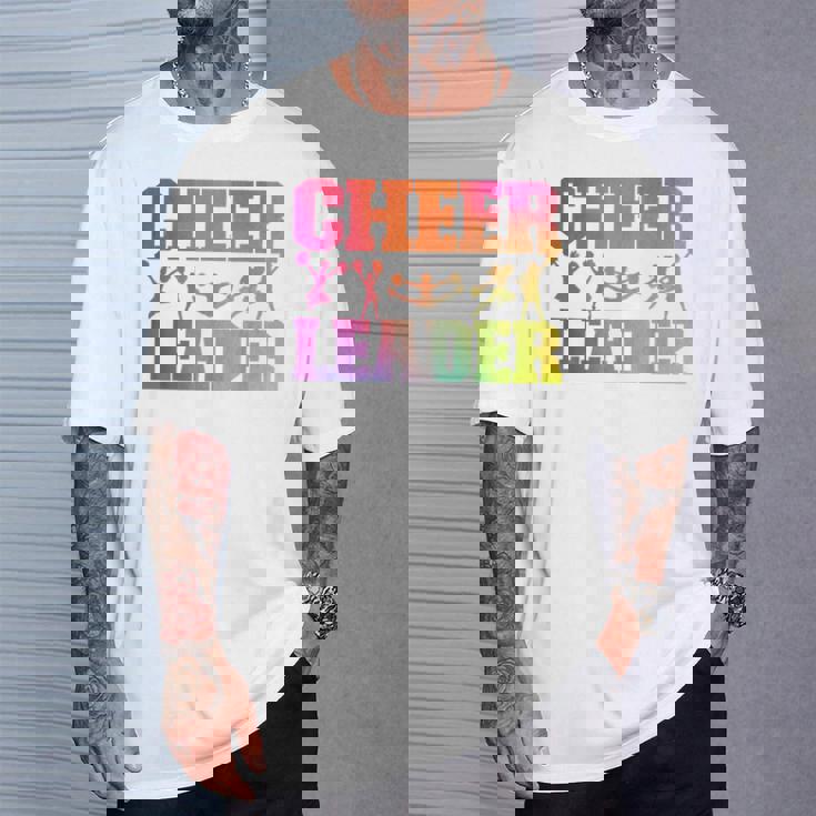 チア チアリーディング 水彩 レインボー チアリーダー Tシャツ 彼への贈り物