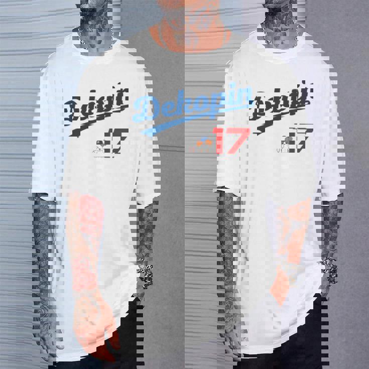 デコピン 大谷 Dekopin 愛犬 Decoy 二刀流 Decopin 野球 ユニホーム風 犬 かわいい 長袖tシャツ Tシャツ 彼への贈り物