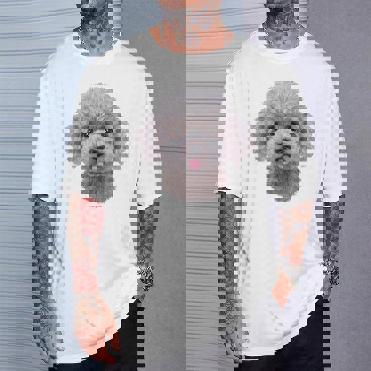 ホワイト トイプードル 犬 いぬ 顔 Tシャツ 彼への贈り物