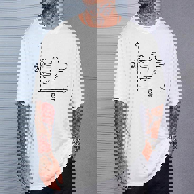 トリックアート うさぎとカモ 兎と鴨 おもしろデザイン だまし絵 兎 鴨 グラフ Tシャツ 彼への贈り物