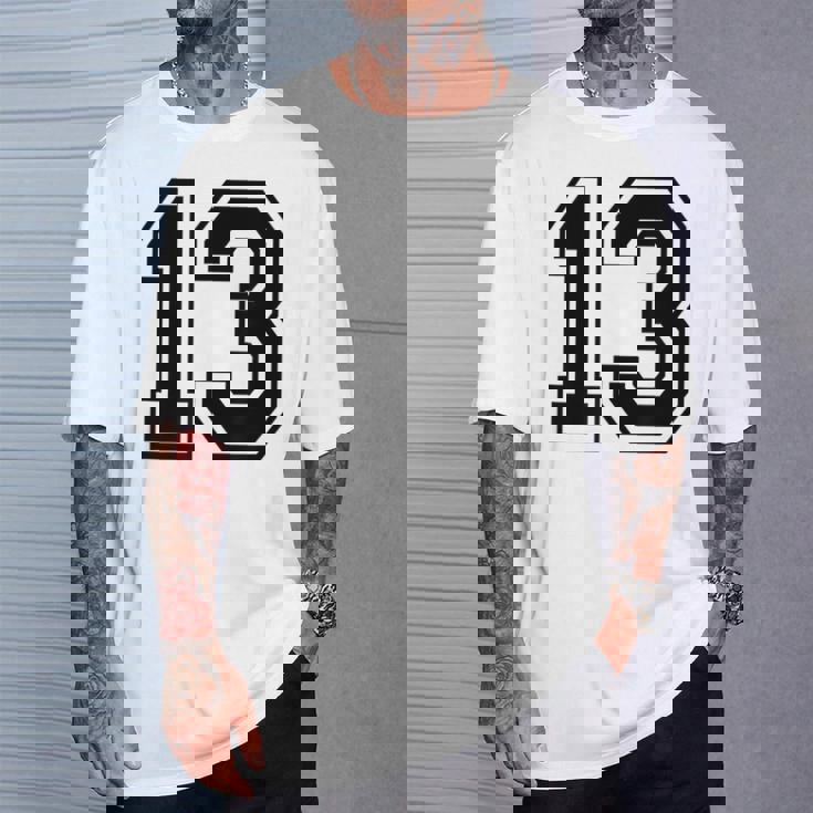 ナンバー13 カレッジスポーツチーム 黒文字 Tシャツ 彼への贈り物