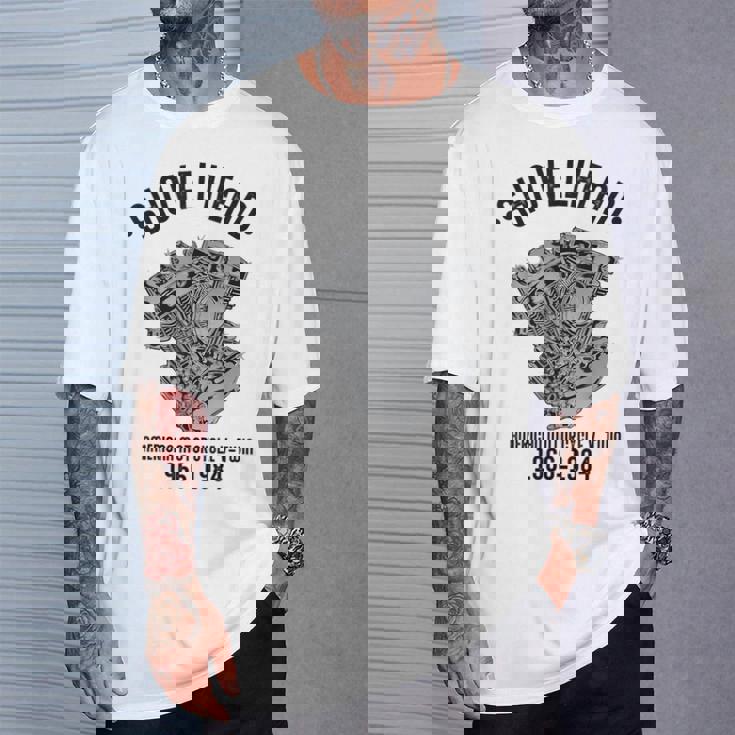 ノベルティ ショベルヘッド オートバイ愛好家 夫 おじいちゃん Tシャツ 彼への贈り物