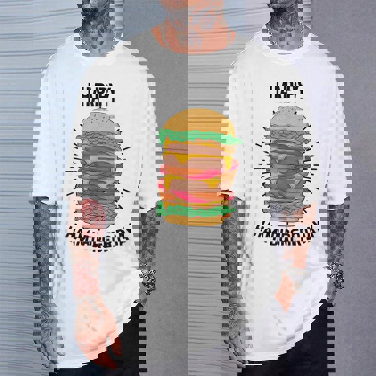 ノベルティ ハンバーガーデー フローズン加工 ミール愛好家 フライドポテト Tシャツ 彼への贈り物