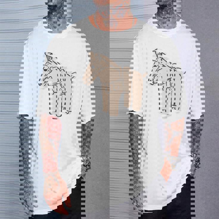 ハニワの馬 埴輪【ゆるフレンズ】歴史土器 シンプル かわいい イラスト 長袖tシャツ Tシャツ 彼への贈り物