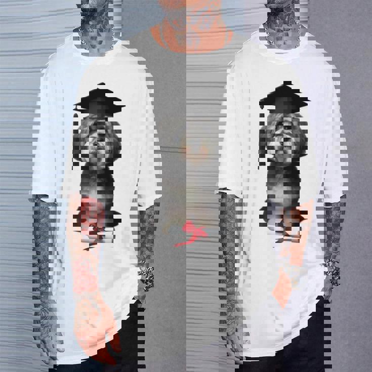 ハバニーズ犬 グラチュエーションキャップ トレーニング 学校 卒業生 オーナー 長袖tシャツ Tシャツ 彼への贈り物