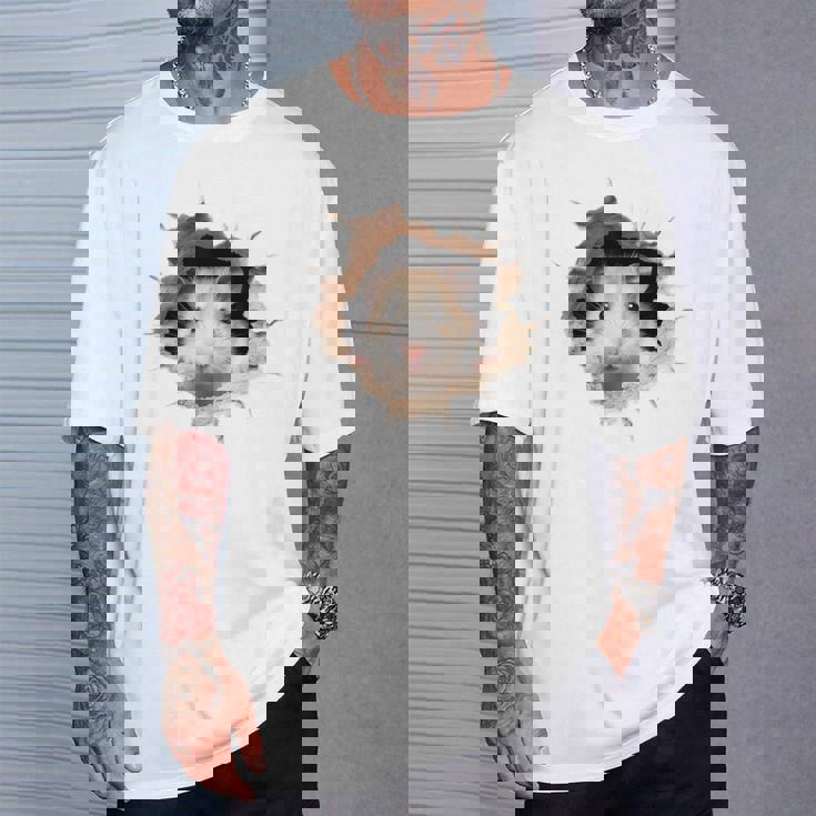 ハムスター アニマル柄 動物園 ポートレート イラスト 顔 ハムスター Tシャツ 彼への贈り物