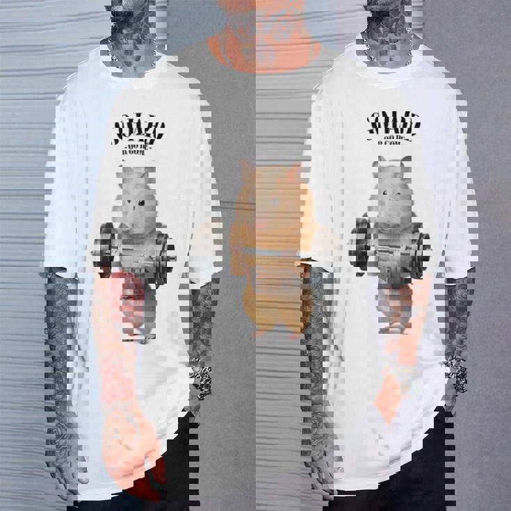 ハムスター ウェイトリフティング フィットネスジム Tシャツ 彼への贈り物