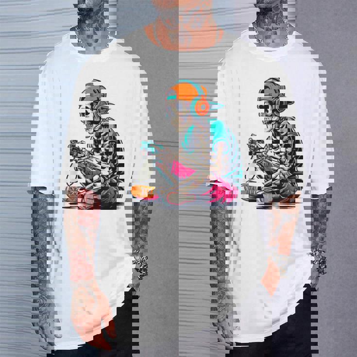 ハロウィン スケルトン ゲーマー おもしろい スケルトン コスチューム ビデオゲーム Tシャツ 彼への贈り物