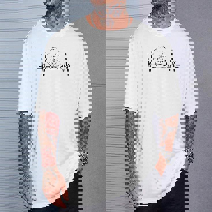 ハートビート ドッグ デザイン ビションフリーゼ Tシャツ 彼への贈り物