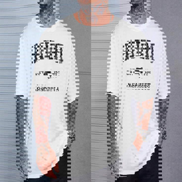 ハーバード マサチューセッツ Ma ビンテージ アスレチック ブラックスポーツデザイン Tシャツ 彼への贈り物