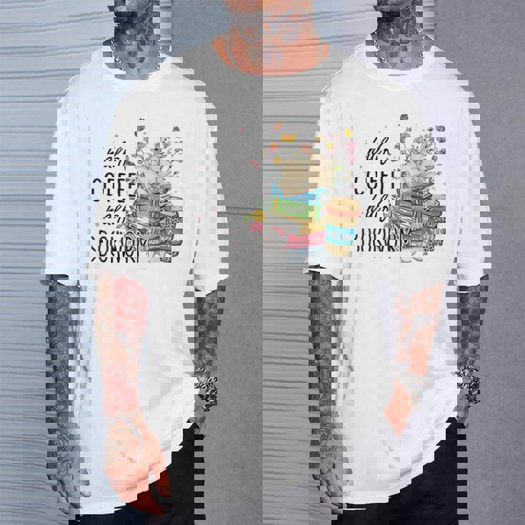 ハーフコーヒー ハーフブックワーム 読書本 コーヒーカップ Tシャツ 彼への贈り物