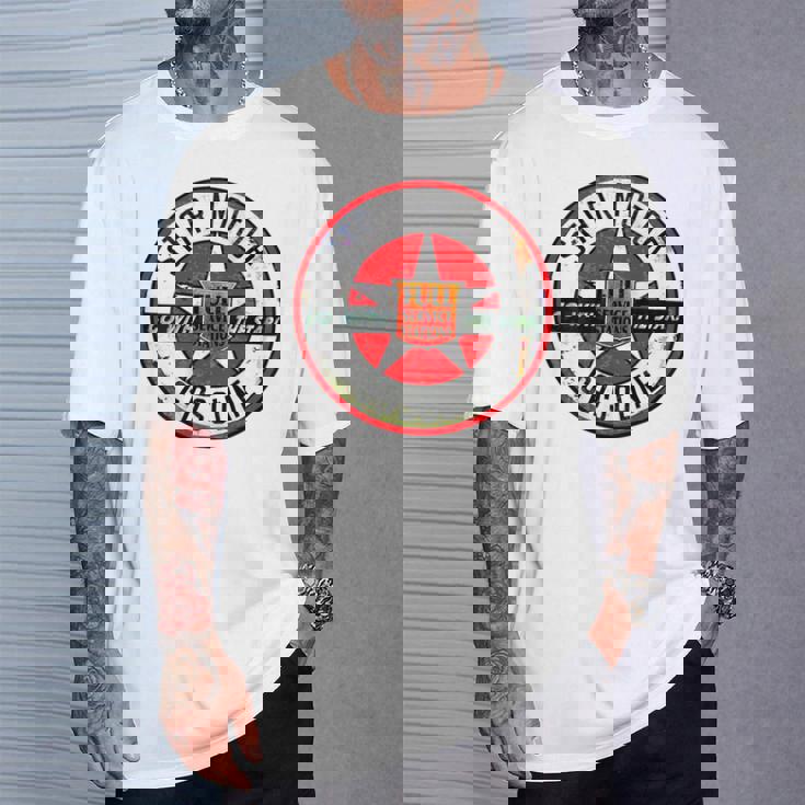 バックプリントのみ レトロ ビンテージ ガソリンスタンド スター モーター オイルカー Tシャツ 彼への贈り物