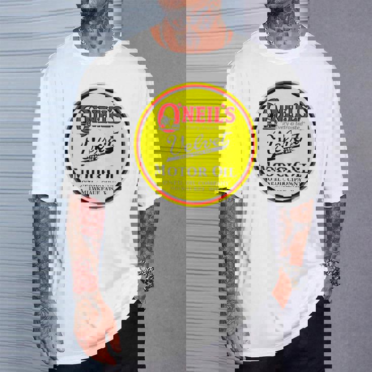 バックプリントのみ レトロ ヴィンテージ ガソリンスタンド オニールのモーターオイル Tシャツ 彼への贈り物