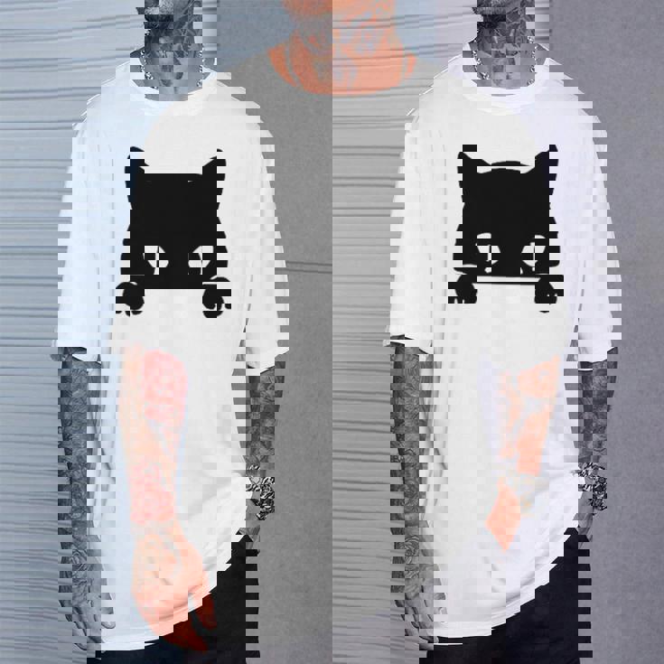 バッグの中に隠れているかわいい黒猫 猫好き 猫飼い 猫 ネコ ねこくろねこ好き 面白い サプライズ ギフト Tシャツ 彼への贈り物