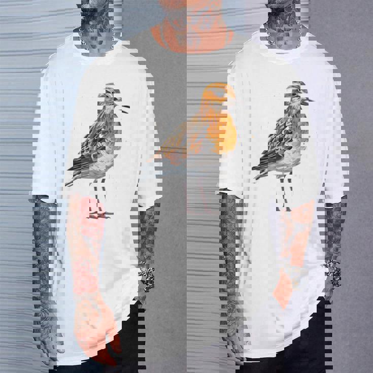 バフブレストのサンドパイパー幾何学模様のパッテンアート、かわいい鳥好き。 Tシャツ 彼への贈り物