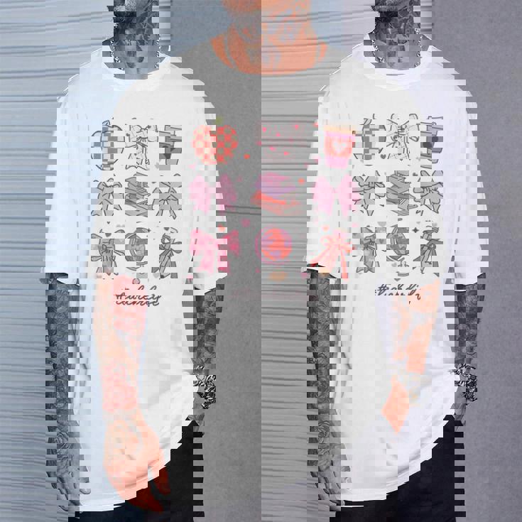 バレンタイン 教師 かわいい弓 アップル 地球儀 鉛筆 本 アート Tシャツ 彼への贈り物