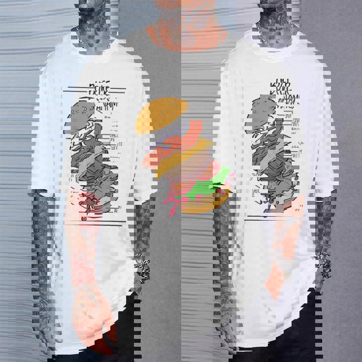 バーガー 解剖 成分 チーズバーガー ハンバーガー パテ Tシャツ 彼への贈り物