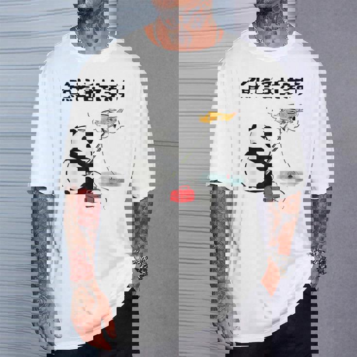 パンダ 釣りバカ 面白いtシャツ 名言 釣り人 文字入り メンズ おもしろ 面白い 服 オリジナル 海釣り 川釣り 文字 Tシャツ 彼への贈り物