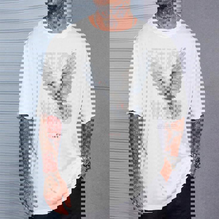 ヒップホップ Y2k Hip Hop レトロ ビンテージ アーバン バックプリント ストリートウェア ホワイトピジョン Tシャツ 彼への贈り物