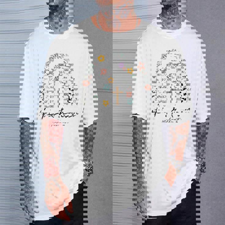 ヒ・イズ・ライゼン・フラワーズ・レインボー・ジーザス Tシャツ 彼への贈り物