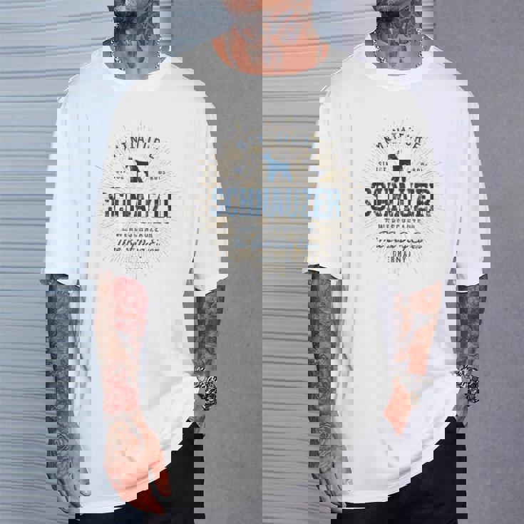 ビンテージ ミニチュア・シュナウザー レトロ Tシャツ 彼への贈り物