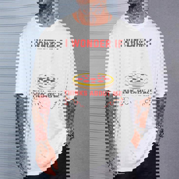 バックプリント ピザも私のことを考えているのかな Tシャツ 彼への贈り物