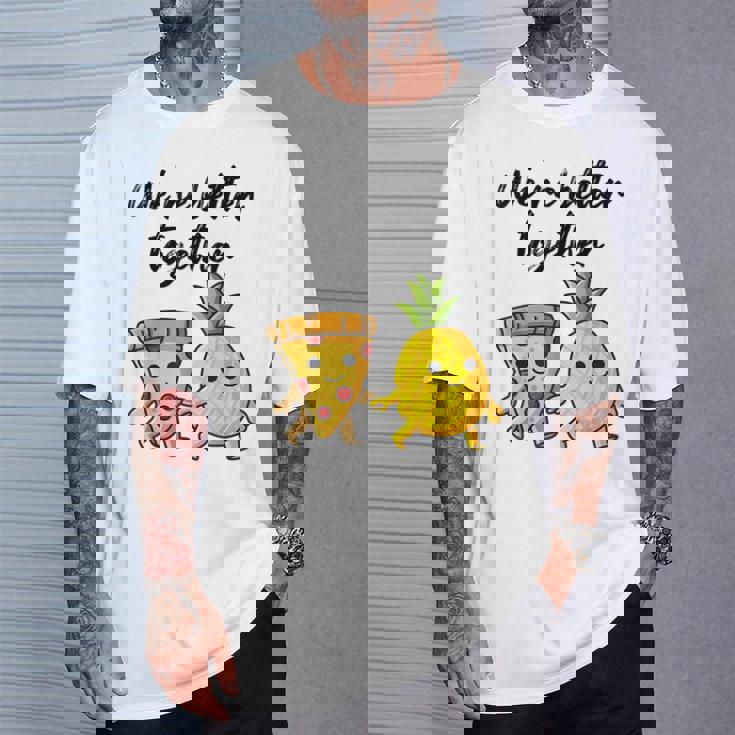 ピザハワイパイナップルピザイートピザ＆パイナップル Tシャツ 彼への贈り物