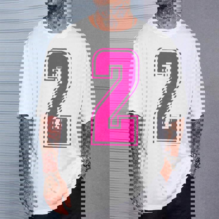 ピンク色背番号 2 チーム短大スポーツピンク色背番号付きユニフォーム Tシャツ 彼への贈り物