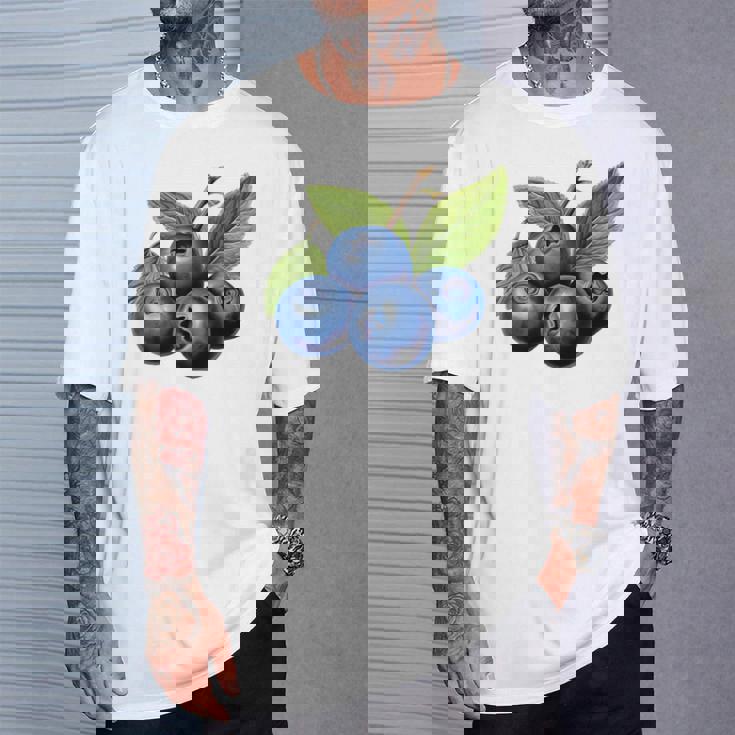 ブルーベリー愛好家のためのブルーベリーデザイン Tシャツ 彼への贈り物