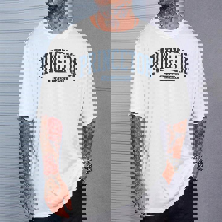 プリンストン ニュージャージー Nj カレッジ大学スタイル ブルー 長袖tシャツ Tシャツ 彼への贈り物