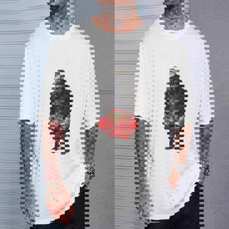 ボクシング チャンピオン ゴリラ ボクサーファイター Tシャツ 彼への贈り物