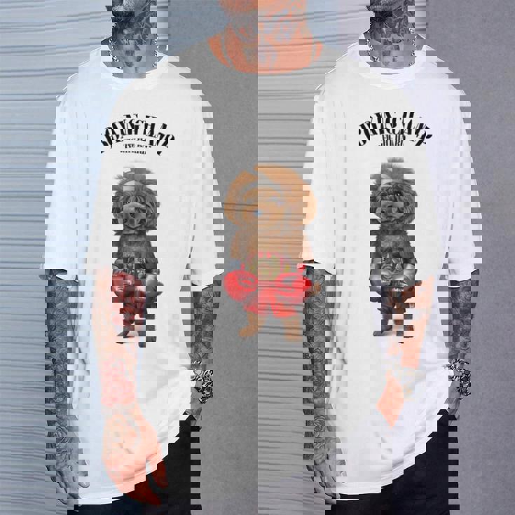 ボクシングチャンピオン プードル ドッグファイター Tシャツ 彼への贈り物