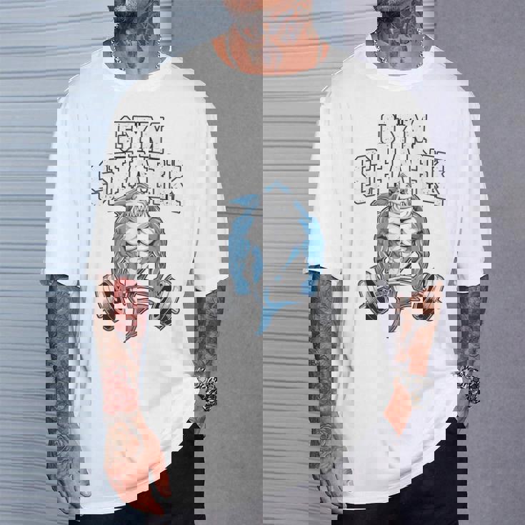 ボディビルダー サメの恋人 ジム フィットネス ワークアウト ボディービル Tシャツ 彼への贈り物