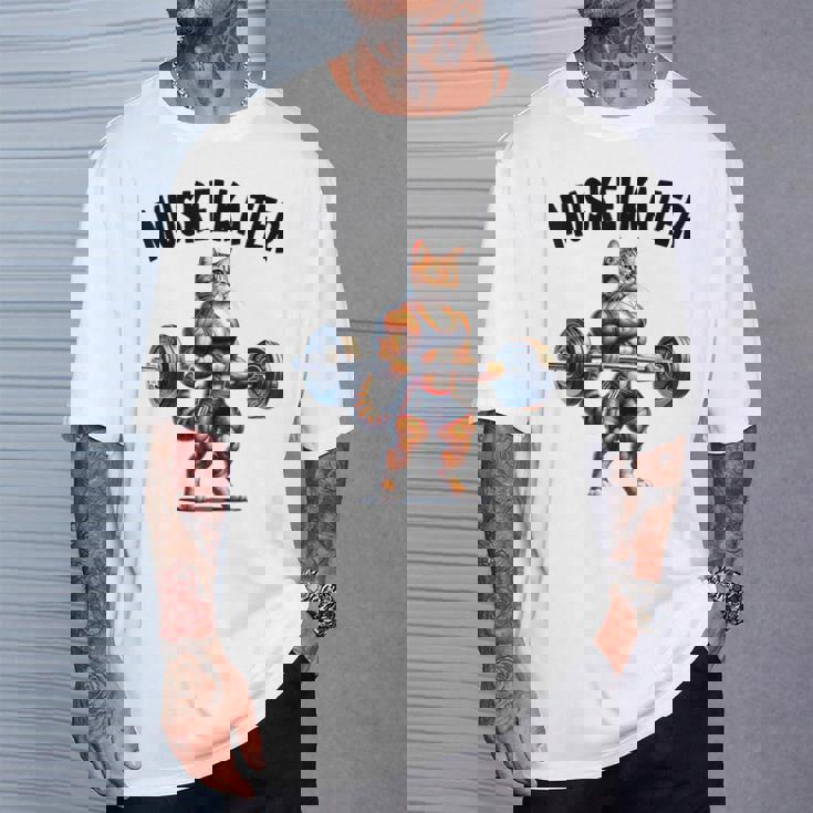 ボディービルダーのためのベアバーベルデザイン ボディービル Tシャツ 彼への贈り物