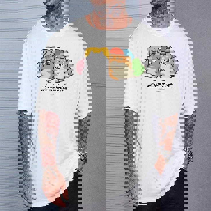 ボンレス犬とボンレス猫 のんびり Tシャツ 彼への贈り物